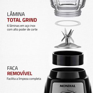 Liquidificador Mondial Turbo Glass L-1400-Gi 127V/60Hz