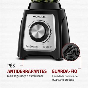 Liquidificador Mondial Turbo Glass L-1400-Gi L-1400-Gi 220V/60Hz