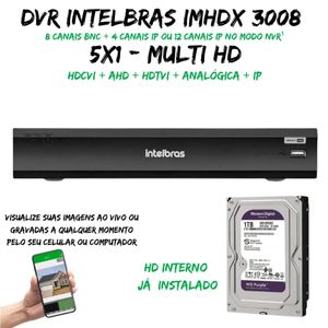 Dvr Multi Hd Intelbras IMhdx 3008 C/HD 1TB Purple