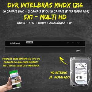 Dvr Multi Hd Intelbras 16ch Mhdx 1216-C C/HD 4tb