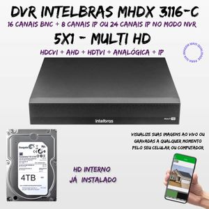 Dvr Multi Hd Intelbras 16ch Mhdx 3116-C C/HD 4tb