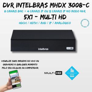 Gravador Dvr 8 Canais Mhdx 3008-C Multi Hd Intelbras