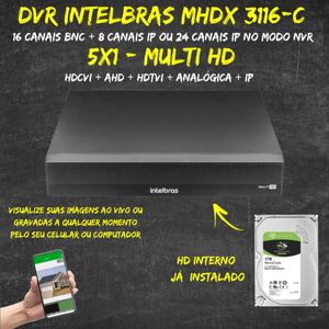 Dvr Intelbras multi hd Mhdx 3116-C c/hd 1tb