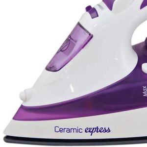 Ferro De Passar A Vapor Mondial Ceramic Express F-40 Antiaderente Branco E Roxo 127v