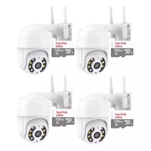 it 4 Câmeras de Segurança Externa Ip Wi-Fi Motorizada Full HD A prova D&#039água + 4 Cartões 128GB