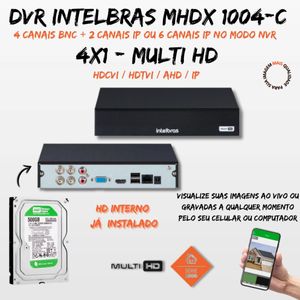 Kit 2 Câmeras Segurança FullColor Visão Noturna Colorida Dvr Intelbras 1004c Hd 500gb