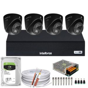 Kit Intelbras 4 Mini 3220d C/áudio Dvr 4 Canais 1004c Hd 1tb