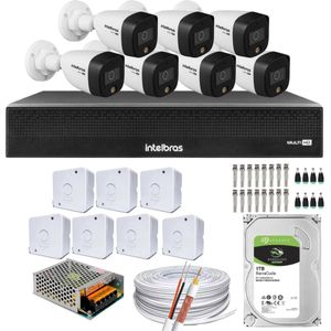Kit 7 Câmeras Intelbras Cftv 1080p Full Color Colorida Noite 1TB