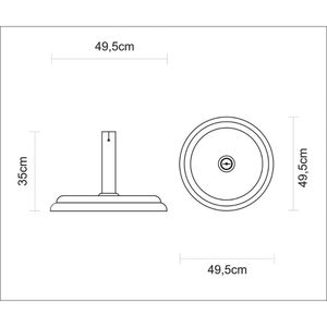 Base para Ombrelone Tramontina em Concreto 25 kg para Ombrelones