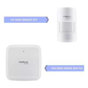 Kit Amt 8000 S/ Fio Sensores Gprs Teclado E Sirene Intelbras