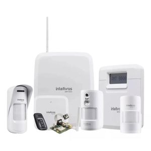 Kit Amt 8000 S/ Fio Sensores Gprs Teclado E Sirene Intelbras
