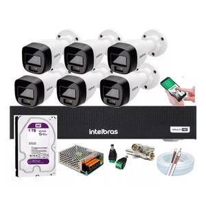 Kit 6 Cameras Intelbras 1120b  Full Color, Dvr 8 Canais C/ Hd 500 GB