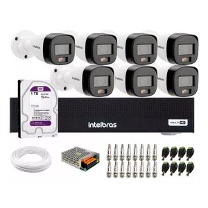Kit Intelbras 7 Cameras  Vhd 1120b Full Color Dvr 3008c C/hd 1tb