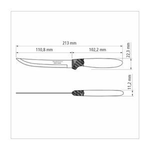 Kit 6 Faca Churrasco Tramontina Ipanema Inox Branco 5"