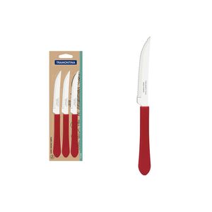 Conjunto de Facas para Churrasco Leme Vermelho 3 Peças - Tramontina