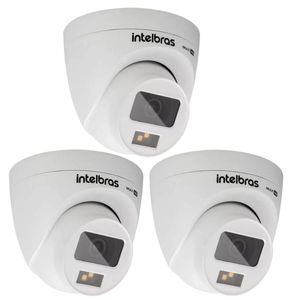 Kit 3 Câmeras de Segurança Intelbras Multi Hd 20m Vhd 1120 D Full Color Imagem Colorida Noite e Dia