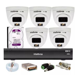Kit 6 Cameras de Segurança Intelbras Full Color 1220d Dvr Imhdx 3008 Ia Com hd 1tb Purple