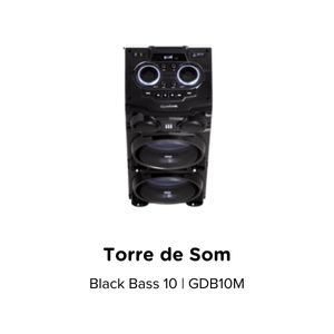 Torre de Som Gradiente Black Bass GDB12 Bluetooth/AUX/USB Preto