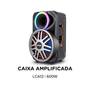 Caixa de Som Amplificada Lenoxx LCA12 600W Bluetooth Preta Bivolt