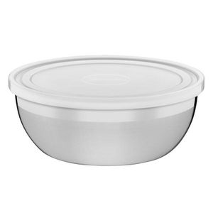 Pote Tramontina Freezinox Redondo em Aço Inox com Tampa Plastica 28 cm 5,8 L