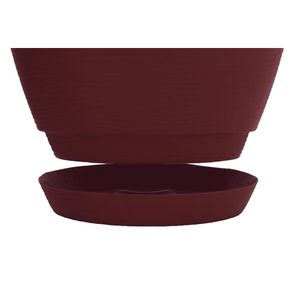 Vaso com Prato Tramontina Asteca ECO 38 cm em Polietileno Bio-Based Marsala