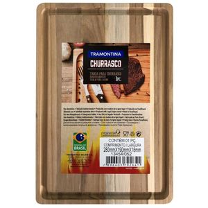 Tabua Churrasco Tramontina Retangular Madeira Teca 28x19 cm