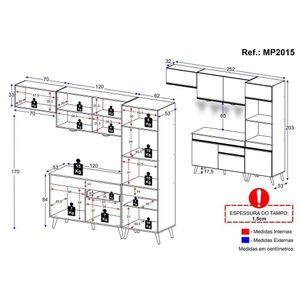 Cozinha Compacta 4 Peças Com Leds Veneza Up Multimóveis