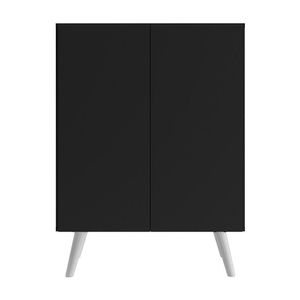 Gabinete Banheiro 2 Portas Retrô 63cm Multimóveis Preto