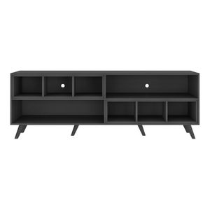 Rack Para Tv 75" Retrô Com Nichos Jazz Preto