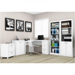 Ambiente Para Home Office 05 Peças Branco