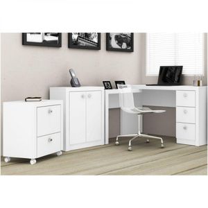 Ambiente Para Home Office 05 Peças Branco