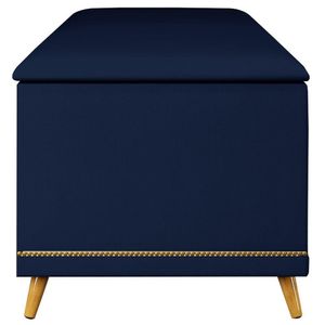 Calçadeira Baú Casal 140Cm Suede Azul