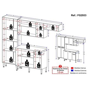 Cozinha Compacta Multimóveis Pequim Fg2933 Com Armário E Balcão Preta/lacca Fumê