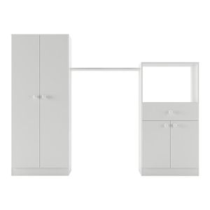 Quarto De Bebê Completo Berço/guarda-roupa/cômoda Fg2869 Branco