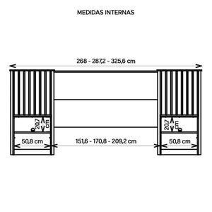 Cabeceira Para Cama Casal Extensível Marrom Lucius Caemmun