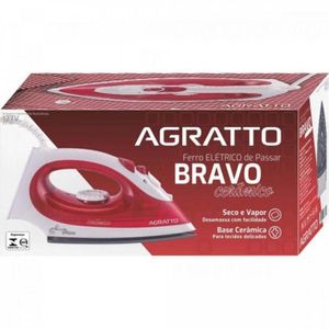 Ferro De Passar Vapor 127V Bravo Cerâmico Vermelho Agratto