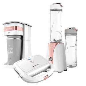 Kit Cadence Rosé Gold Blender Cafeteira Sanduicheira 127v