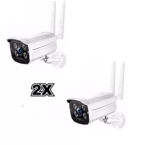 kit 2 Camera Ip Externa A Prova D Agua Wifi Visao Noturna Hd Ip65