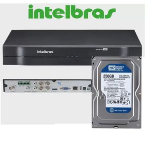 Dvr gravador INTELBRAS 4 canais Full hd + hd 250GB