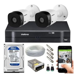Kit Cftv 2 Câmeras Segurança Intelbras Hdcvi 20m e Dvr Mhdx
