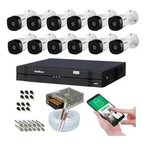 Kit 12 Câmeras Intelbras Multi Hd 1120b Dvr 16 Canais s/ Hd