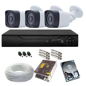 Kit 3 Camera de Segurança Infra 30m 1080p 2mp Dvr 4ch Multi Hd