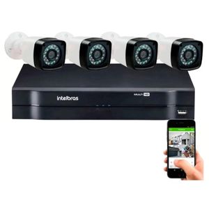 Kit 4 Cameras Segurança 1080p Full Hd Dvr Intelbras 4ch S/hd