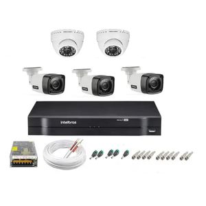 Kit cftv 5 cameras de segurança hd + dvr 8ch Intelbras full hd