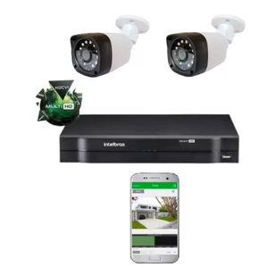 Kit 2 Cameras Segurança 720p Full Hd Dvr Intelbras 4ch S/hd