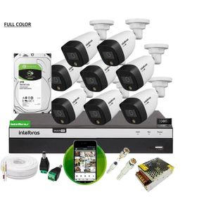 Kit 8 Cameras Intelbras Full Color Dvr 8ch Full C/ 3tb