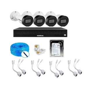 Kit Cftv 4 Câmeras Ip Intebras 1130 Nvd Intelbras 1404