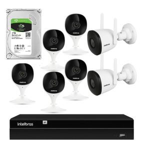 Kit 7 Câmeras Wifi Interna E Externa C/ Nvd 8 Canais Hd 1tb