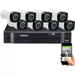 Kit Cftv 8 Cameras Segurana  Hd Dvr Intelbras 8ch S/ HD