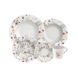 Aparelho De Jantar Tramontina Ana Clara Em Porcelana Decorada 20 Peças